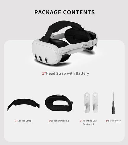 حزام رأس البطارية بقدرة 5000 مللي أمبير في الساعة لأجهزة Meta Quest 3S وQuest 3 وOculus Quest 2، وحزام النخبة لملحقات الواقع الافتراضي مع حزمة بطارية مدمجة، يتضمن مجموعة تحديث الحزام للتحويل in Saudi Arabia