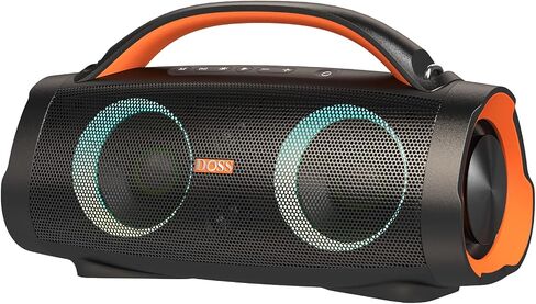 DOSS Extreme Boom Pro Bluetooth Speaker with 100W Stereo Sound, Rich Bass, IPX6 Waterproof, 20H Playtime, Power Bank, Mixed Color Light, Portable Speaker for Outdoor, Camping, Beach-Orange in Kuwait