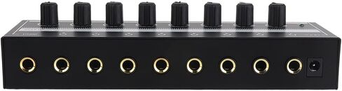 8 Channel Headphone Amplifier, 65-80Ohm 19.0oz Portable Metal Stereo Amplifier for Studio & Stage, 1 to 8 Channel Audio Input & 1 Main Outlet & Power Interface in Saudi Arabia