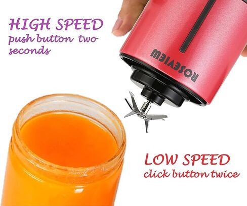 Portable Smoothie blender ROSEVIEW Glass bottle USB rechargeable mini Handheld Ice Shakes Cup 2 blend juicer Cordless Personal smoothies maker Fruit blast mixer in Saudi Arabia