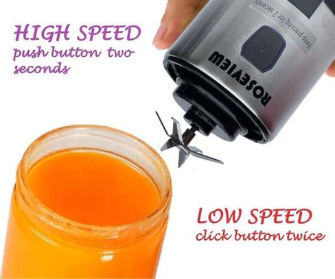 Portable Smoothie blender ROSEVIEW Glass bottle USB rechargeable mini Handheld Ice Shakes Cup 2 blend juicer Cordless Personal smoothies maker Fruit blast mixer in Saudi Arabia