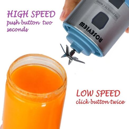 Portable Smoothie blender ROSEVIEW Glass bottle USB rechargeable mini Handheld Ice Shakes Cup 2 blend juicer Cordless Personal smoothies maker Fruit blast mixer in Saudi Arabia