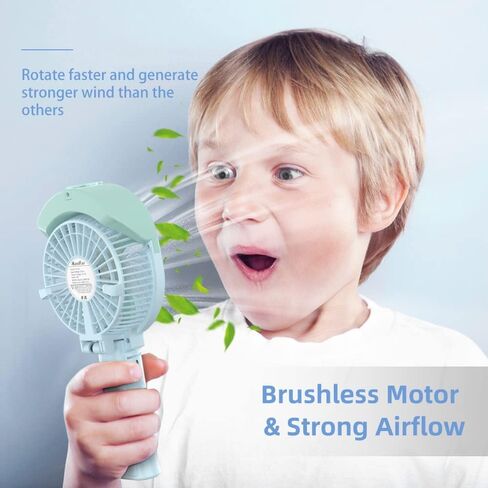 HandFan Personal Misting Fan, 55ml Large Water Tank, Poratable Handheld Rechargeable Mister Fan, Battery Operated Mist Fan, 180°Foldable, 3 Speeds, for Travel, Beach, Outdoors(Green) in Kuwait