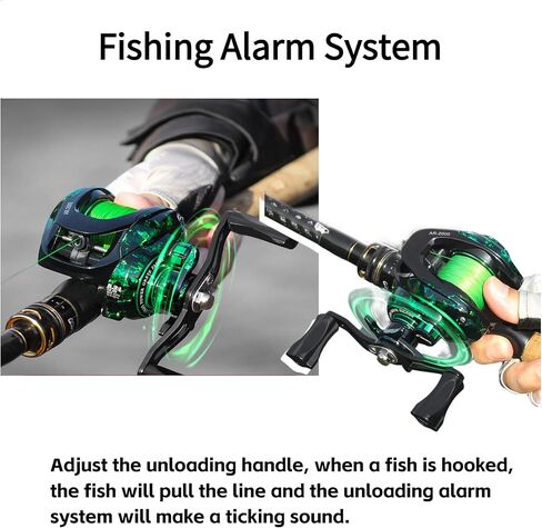 Baitcasting Reel, Fishing Reel, Magnet Braking System, 17.6 LB Max Drag, 7.2:1 and 6.3:1 Gear Ratio in Saudi Arabia