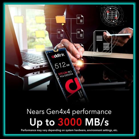 Addlink S70 Lite 1TB NVMe SSD – M.2 2280 PCIe Gen3x4, Up to 3,200/2,600 MB/s Read/Write, Internal Solid State Drive for Laptop & Desktop, 3D NAND, 5-Year Warranty (ad1TBS70M2P) in Saudi Arabia