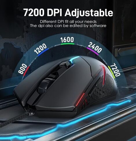 Redragon Updated S101 Programmable Gaming Keyboard and Mouse, RGB Backlit Keyboard Mouse with Software, Independent Macro Record Keys, Value Combo Set in Saudi Arabia