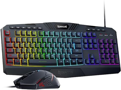 Redragon Updated S101 Programmable Gaming Keyboard and Mouse, RGB Backlit Keyboard Mouse with Software, Independent Macro Record Keys, Value Combo Set in Saudi Arabia