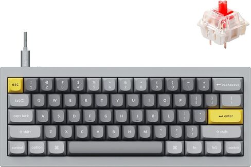 Keychron Q4 Wired Custom Mechanical Keyboard, QMK/VIA Programmable Macro, Full Aluminum, Hot-Swappable Gateron G Pro Blue Switch, 60% Layout Double Gasket Compatible with Mac and Windows - Black in Kuwait