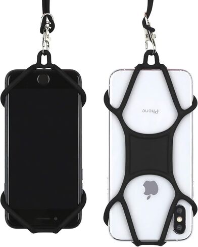 Gear Beast Cell Phone Lanyard, Silicone Smartphone Holder Case and Neck Strap Compatible with Most Phones Including iPhone 12 Pro Max Mini 11 Pro Max XS XR X 8 Plus Galaxy S20 S10 S9 + Note 20 10 9 in Kuwait