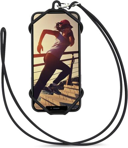 Gear Beast Cell Phone Lanyard, Silicone Smartphone Holder Case and Neck Strap Compatible with Most Phones Including iPhone 12 Pro Max Mini 11 Pro Max XS XR X 8 Plus Galaxy S20 S10 S9 + Note 20 10 9 in Kuwait