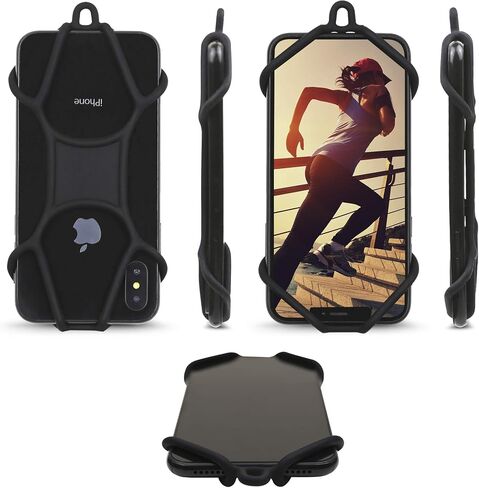 Gear Beast Cell Phone Lanyard, Silicone Smartphone Holder Case and Neck Strap Compatible with Most Phones Including iPhone 12 Pro Max Mini 11 Pro Max XS XR X 8 Plus Galaxy S20 S10 S9 + Note 20 10 9 in Kuwait
