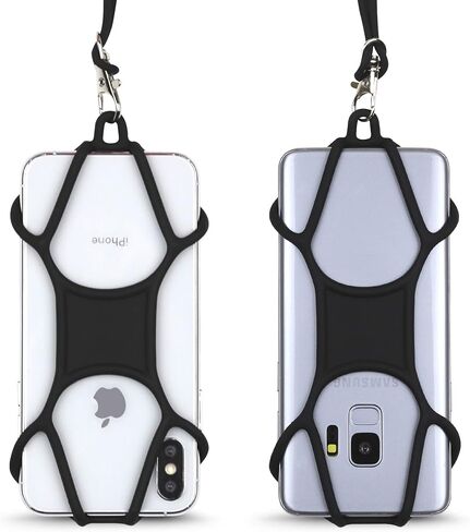 Gear Beast Cell Phone Lanyard, Silicone Smartphone Holder Case and Neck Strap Compatible with Most Phones Including iPhone 12 Pro Max Mini 11 Pro Max XS XR X 8 Plus Galaxy S20 S10 S9 + Note 20 10 9 in Kuwait