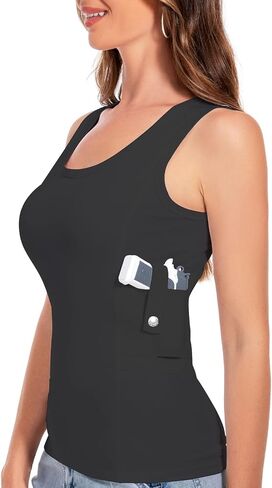 Concealed Carry Holster Tank Top - Everyday Conceal Carry Tactical Compression Bottom Shirts - Fits Small, Compact Equipment in Saudi Arabia