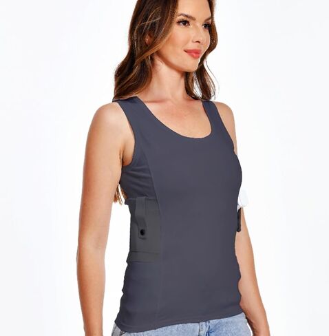 Concealed Carry Holster Tank Top - Everyday Conceal Carry Tactical Compression Bottom Shirts - Fits Small, Compact Equipment in Saudi Arabia
