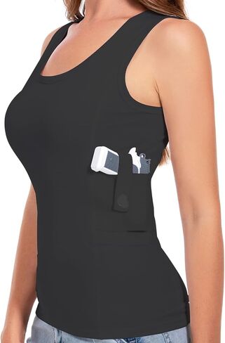 Concealed Carry Holster Tank Top - Everyday Conceal Carry Tactical Compression Bottom Shirts - Fits Small, Compact Equipment in Saudi Arabia