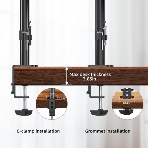 PHOLITEN Monitor Mount for Most 13-32" Computer Screens up to 22lbs,Adjustable Single Desk Monitor Stand with Tilt Swivel Rotation, VESA 75x75mm/100x100mm in Saudi Arabia