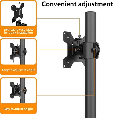 PHOLITEN Monitor Mount for Most 13-32" Computer Screens up to 22lbs,Adjustable Single Desk Monitor Stand with Tilt Swivel Rotation, VESA 75x75mm/100x100mm in Saudi Arabia
