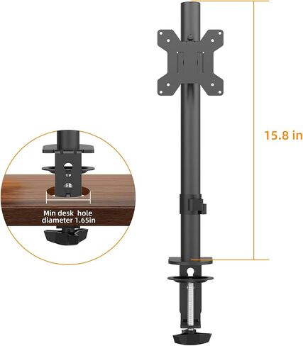 PHOLITEN Monitor Mount for Most 13-32" Computer Screens up to 22lbs,Adjustable Single Desk Monitor Stand with Tilt Swivel Rotation, VESA 75x75mm/100x100mm in Saudi Arabia