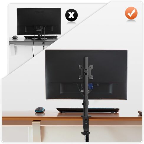 PHOLITEN Monitor Mount for Most 13-32" Computer Screens up to 22lbs,Adjustable Single Desk Monitor Stand with Tilt Swivel Rotation, VESA 75x75mm/100x100mm in Saudi Arabia
