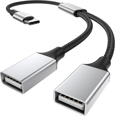 USB C to Dual USB Female Adapter Type C to Dual USB Splitter USB c to Double USB 2.0 Adapter Double USB 2.0 OTG Splitter Cord Converter for MacBook Pro, Google Pixel, Galaxy S9 / S8 / Note 8 in Kuwait