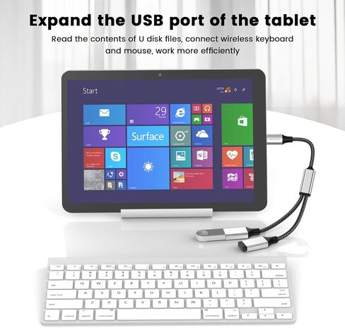 USB C to Dual USB Female Adapter Type C to Dual USB Splitter USB c to Double USB 2.0 Adapter Double USB 2.0 OTG Splitter Cord Converter for MacBook Pro, Google Pixel, Galaxy S9 / S8 / Note 8 in Kuwait