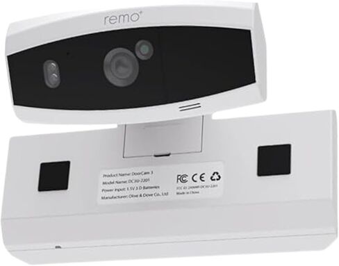 Remo+ DoorCam 3 Over-The-Door Wireless Security Camera, 3-Day Rolling Video Storage with No Subscription, 1080p Video, Night Vision, 2-Way Talk, AI with Human Detection & Alexa Compatibility in Saudi Arabia