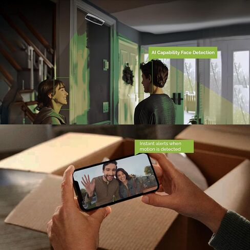 Remo+ DoorCam 3 Over-The-Door Wireless Security Camera, 3-Day Rolling Video Storage with No Subscription, 1080p Video, Night Vision, 2-Way Talk, AI with Human Detection & Alexa Compatibility in Saudi Arabia