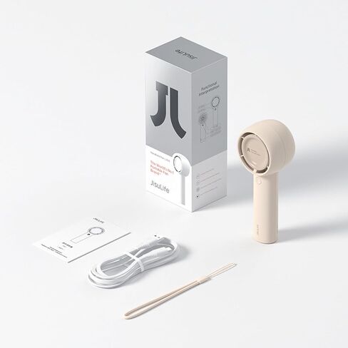 مروحة JISULIFE صغيرة محمولة، مروحة محمولة بدون شفرات، مروحة يد شخصية USB قابلة لإعادة الشحن مع رياح تربو قوية، مروحة جيب صغيرة تعمل بالبطارية للرموش/المكياج/الأطفال/النساء - أبيض in Kuwait