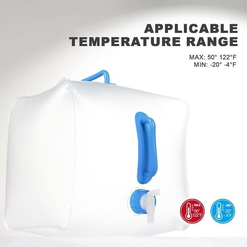 Collapsible Water Container with Spigot,Camping Water Container BPA Free Foldable Portable Water Canteen for Camping Hiking RV Emergency Survival (2 Pack) 5.3 Gallon in Saudi Arabia