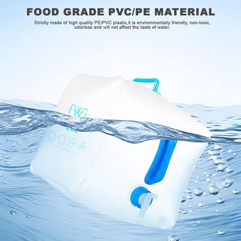Collapsible Water Container with Spigot,Camping Water Container BPA Free Foldable Portable Water Canteen for Camping Hiking RV Emergency Survival (2 Pack) 5.3 Gallon in Saudi Arabia