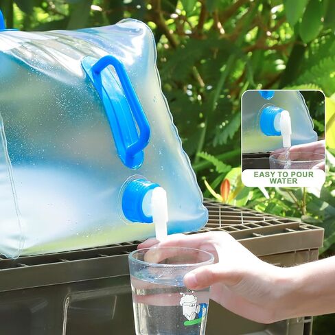 Collapsible Water Container with Spigot,Camping Water Container BPA Free Foldable Portable Water Canteen for Camping Hiking RV Emergency Survival (2 Pack) 5.3 Gallon in Saudi Arabia