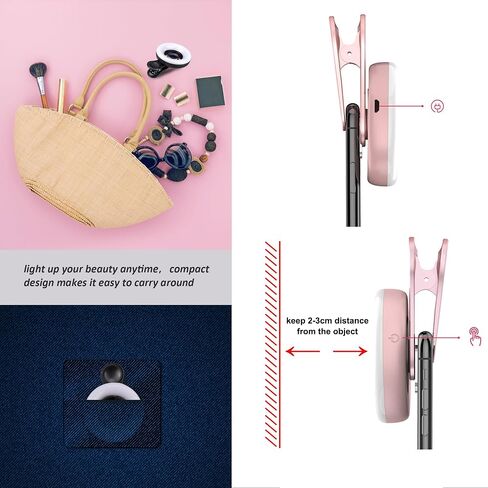 Macro Lens for iPhone and Android with Mini Clip Ring Light, Portable Rechargeable Dimming, for Smart Phone Photography, Camera Video Recording, VLOG in Kuwait