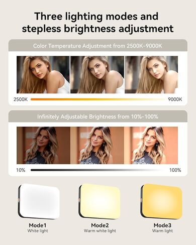 Tizwis 156 LED Selfie Light، 7000 مللي أمبير مصباح هاتف قابل لإعادة الشحن، ضوء محمول للهاتف، الكمبيوتر المحمول، iPad، الكاميرا، iPhone، 3 أوضاع إضاءة قابلة للتعديل، ضوء للتصوير الفوتوغرافي/TikTok/Selfies/Vlog/المكياج in Saudi Arabia