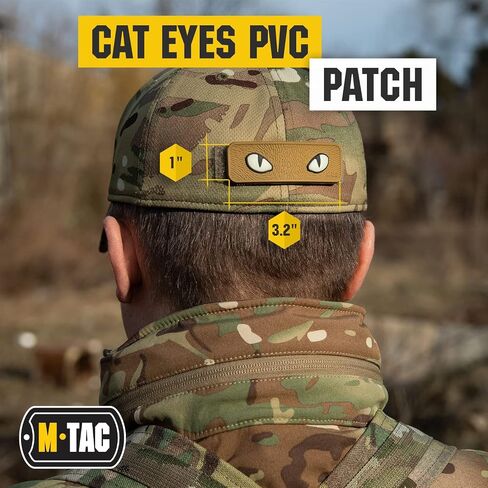 M-Tac Cat Eyes - Glow in The Dark - Morale Patches Tactical Patch Military Combat Hook Fasteners (Black - GITD) in Kuwait