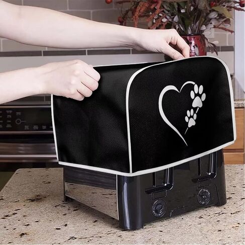 Dog Paw Heart 2 Slice Toaster Covers Kitchen Accessories Multicolor Decor Dust and Fingerprint Protection Bread Maker Oven Washable Covers Lightweight Bakeware Protector in Saudi Arabia