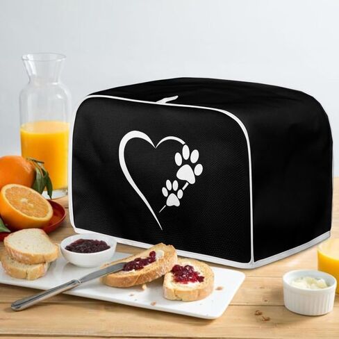 Dog Paw Heart 2 Slice Toaster Covers Kitchen Accessories Multicolor Decor Dust and Fingerprint Protection Bread Maker Oven Washable Covers Lightweight Bakeware Protector in Saudi Arabia