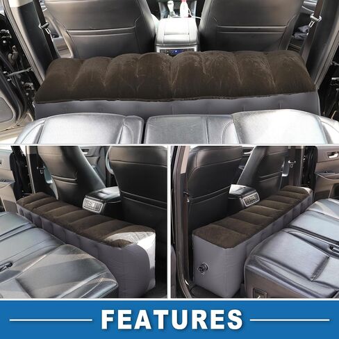 Car Mattress Sleeping Mat Comfortable Rear Seat Air Bed Gap Pad for Napping Travel Deep Brown Gray in Saudi Arabia