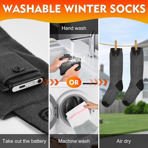 Heated Socks for Women Men, 6000mAh Rechargeable Battery Foot Warmer Hiking Socks Up to 10 Hours, APP-Controlled Electric Heated Socks with 4 Heating Levels for Hunting Camping Skiing in Saudi Arabia