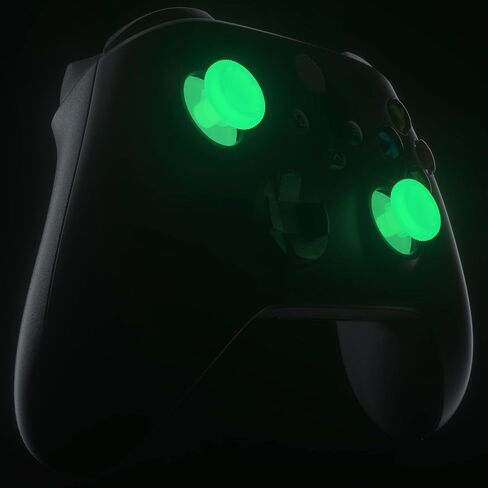 eXtremeRate Replacement Thumbsticks for Xbox Core Wireless Controller, Joysticks Repair Kit for Xbox Series X/S Controller, Custom Analog Stick Buttons for Xbox One S/X/Elite - Glow in Dark - Green in Saudi Arabia