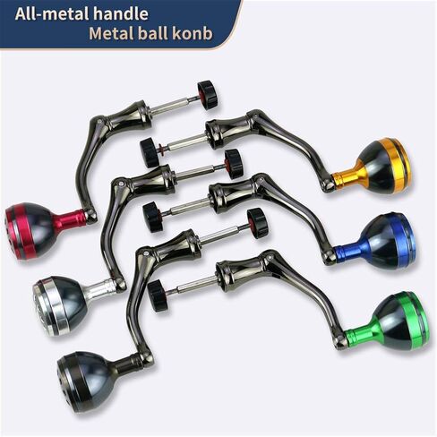 TEQIN Fishing Spinning Reel Handle, All-Metal Single Rocker Arm, Reel Replacement Power Handle Grip, Low-Profile Reel Handle Fishing Reel Replacement red Large in Kuwait