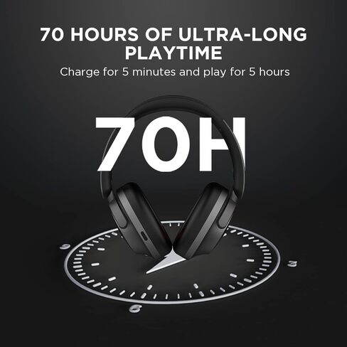 1MORE SonoFlow Active Noise Cancelling Headphones, Bluetooth Headphones with LDAC for Hi-Res Wireless Audio, 70H Playtime, Clear Calls, Preset EQ Via App, Black in Saudi Arabia