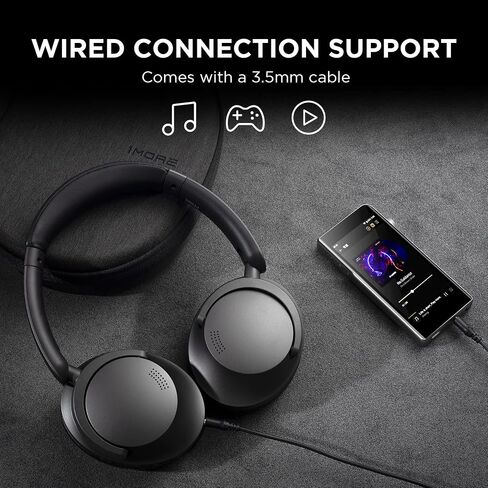 1MORE SonoFlow Active Noise Cancelling Headphones, Bluetooth Headphones with LDAC for Hi-Res Wireless Audio, 70H Playtime, Clear Calls, Preset EQ Via App, Black in Saudi Arabia