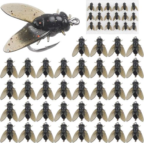 Bionic Fly Fishing Bait, Flies Fishing Lures Kit Trout Jigs Swimbaits Dry Flies Fly Fishing Lures Fish Attractant Fly Fishing Hook for Saltwater Freshwater Bass Panfish 15mm in Saudi Arabia