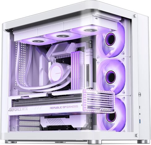 JONSBO TK-3 Black One-piece Curved Glass ATX Mid Tower Pc Case, One-piece Curved Glass, SP BTF MB/Dual 360 AIO/ATX PSU/40Series GPU, with 10 Fan Positions, 270 Degree Side View Display,Black Chassis in Saudi Arabia