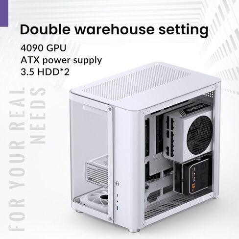 JONSBO TK-3 Black One-piece Curved Glass ATX Mid Tower Pc Case, One-piece Curved Glass, SP BTF MB/Dual 360 AIO/ATX PSU/40Series GPU, with 10 Fan Positions, 270 Degree Side View Display,Black Chassis in Saudi Arabia