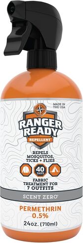 Ranger Ready Permethrin Spray for Clothes and Outdoor Gear - Permethrin Insect & Tick Repellent - Scent Zero (24 fl oz, Pack of 1) in Saudi Arabia