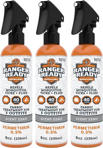 Ranger Ready Permethrin Spray for Clothes and Outdoor Gear - Permethrin Insect & Tick Repellent - Scent Zero (24 fl oz, Pack of 1) in Saudi Arabia