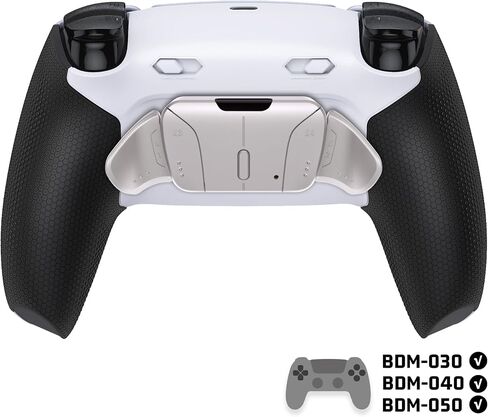 eXtremeRate RISE4 Plus MAX RMB Back Paddles Kit with Clicky Trigger Stops & Rubberized Grip for PS5 Controller BDM-030 040 050, Remappable Real Metal Back Buttons Kit for PS5 Controller – White Black in Saudi Arabia