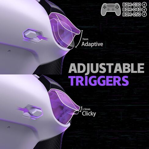 eXtremeRate RISE4 Plus MAX RMB Back Paddles Kit with Clicky Trigger Stops & Rubberized Grip for PS5 Controller BDM-030 040 050, Remappable Real Metal Back Buttons Kit for PS5 Controller – White Black in Saudi Arabia