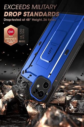 حافظة SUPCASE لهاتف iPhone 11 مع واقي شاشة (Unicorn Beetle Pro)، [حامل مدمج ومشبك حزام] [حماية من الدرجة العسكرية] حافظة هاتف واقية شديدة التحمل لكامل الجسم لهاتف iPhone 11 6.1"، أزرق ملكي in Kuwait
